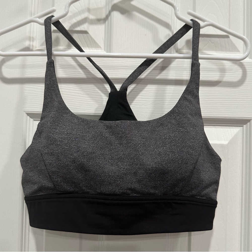 Lululemon: Train Times Sports Bra, Charcoal and Black, 10